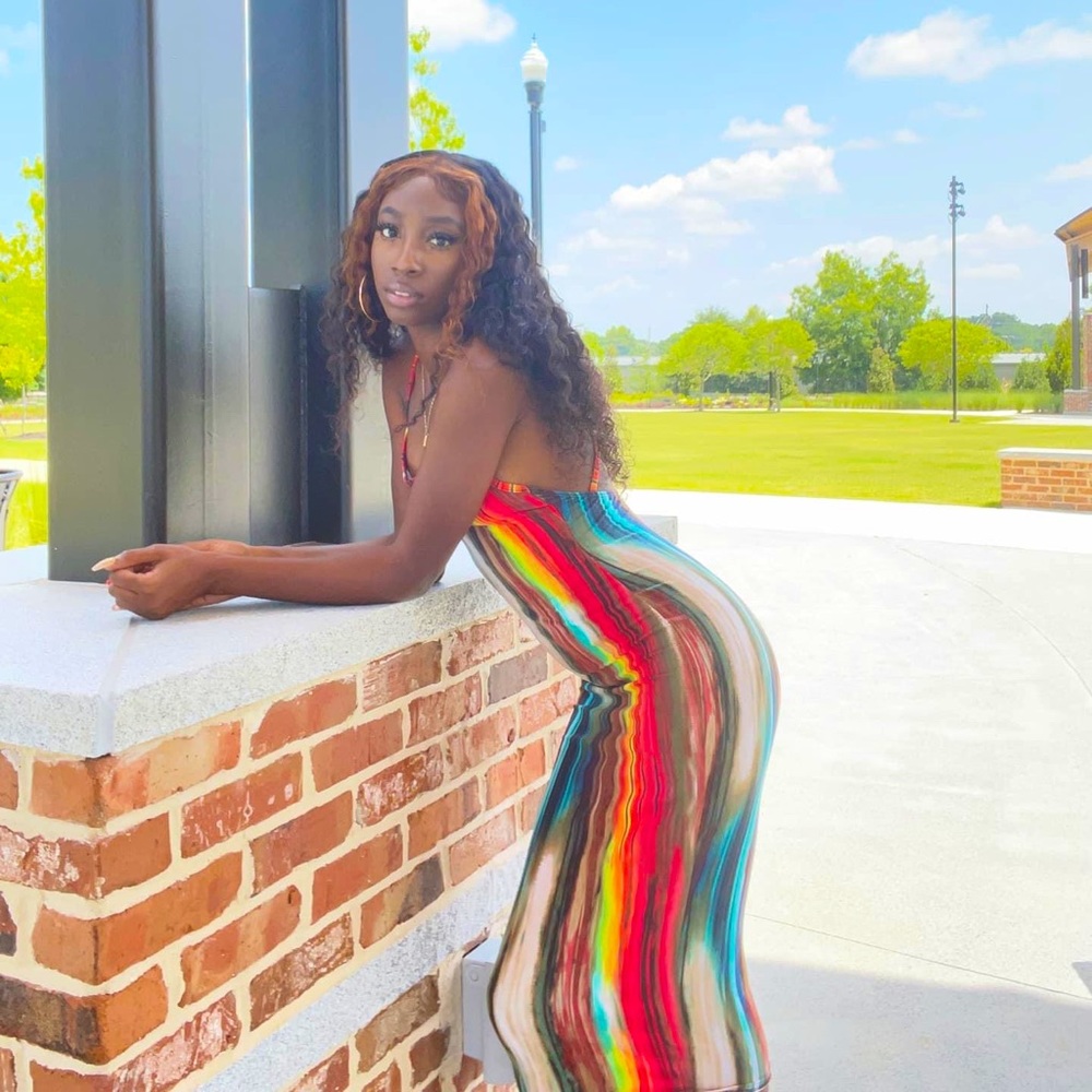 Colorful Bodycon Midi Dress